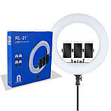 Кільцева світлодіодна LED лампа RIAS RL-21 54см на 3 держателя з пультом ДУ і чохлом (4_00553), фото 3