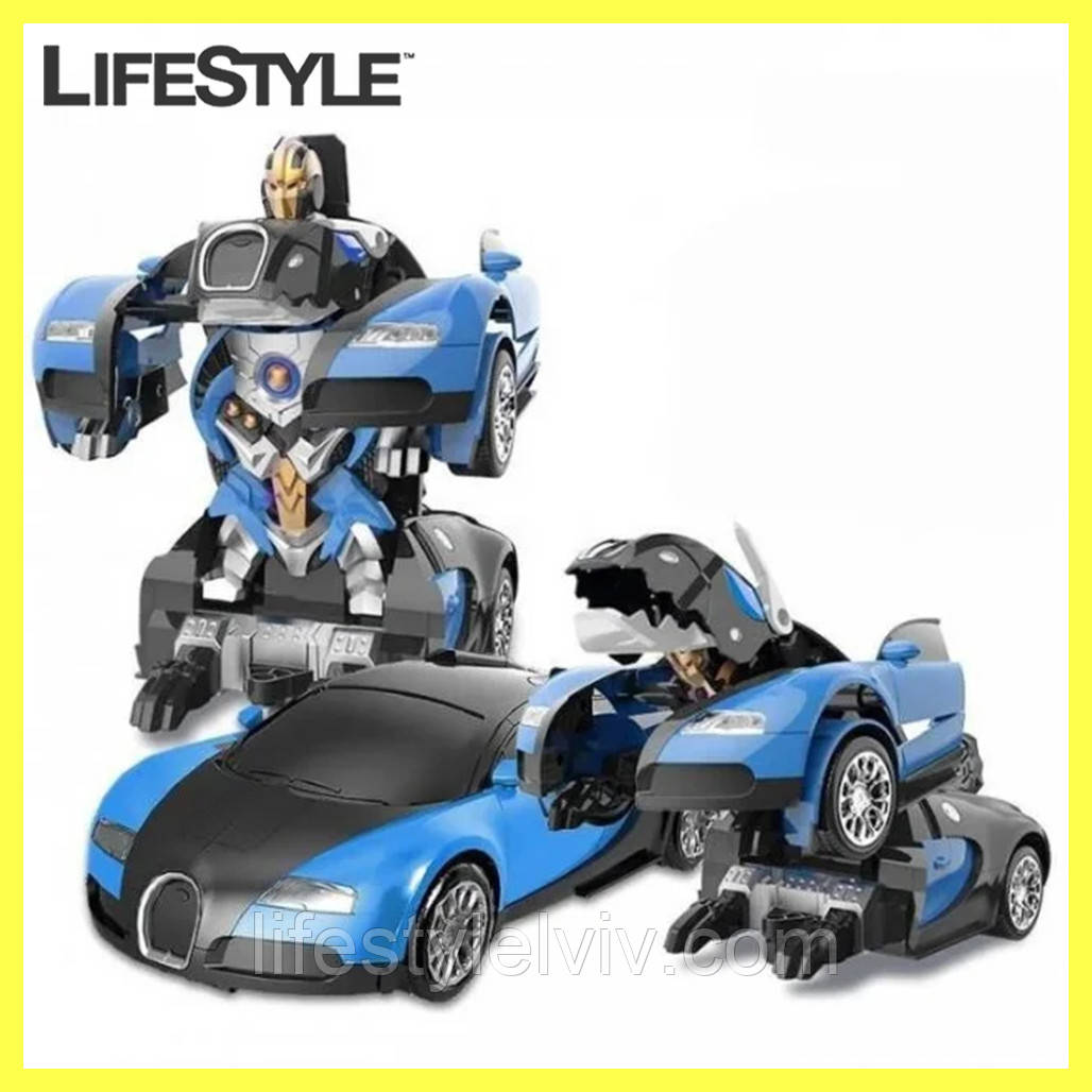 Машинка трансформер, Робот машина, Машинка-Трансформер Bugatti Car Robot Size 12