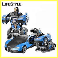 Машинка трансформер, Робот машина, Машинка Трансформер Bugatti Robot Car Size 12