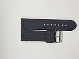 Чорний силіконовий ремінець для наручних годинників з білою строчкою, 26мм, фото 4