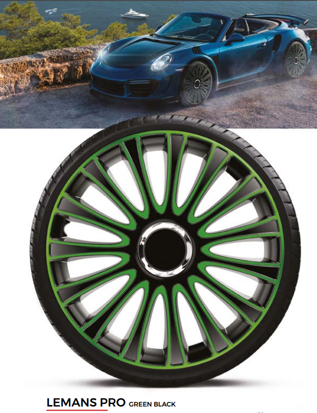 Колісні ковпаки Lemans Pro Green Black R13