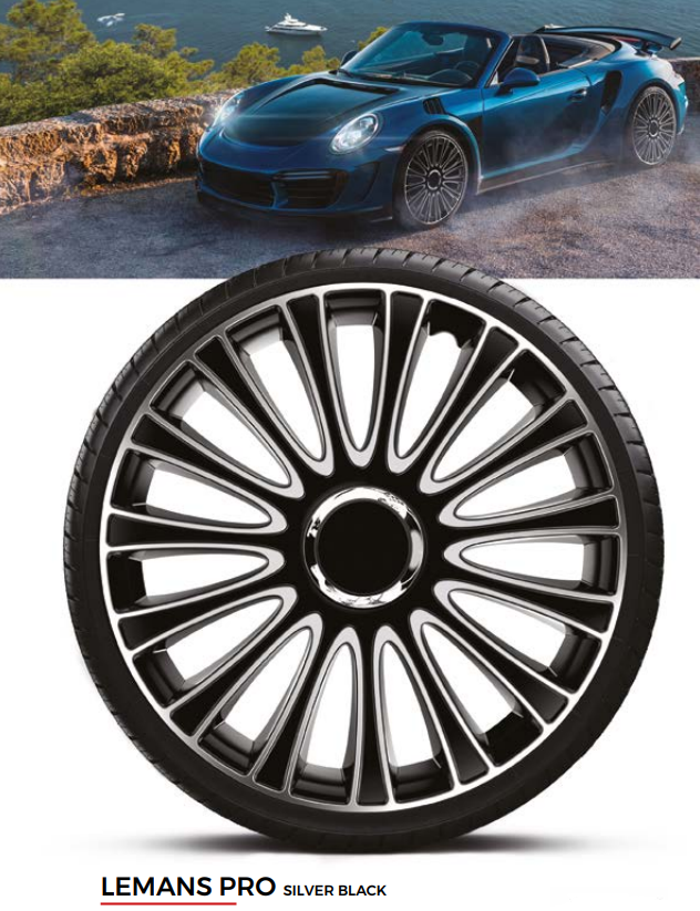Колісні ковпаки Lemans Pro Silver Black R17