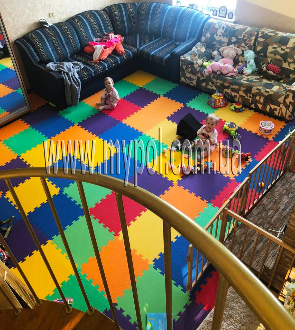 Коврик пазл, пазлы на пол, детские пазлы 50*50 см, толщ. 10 мм, с ...