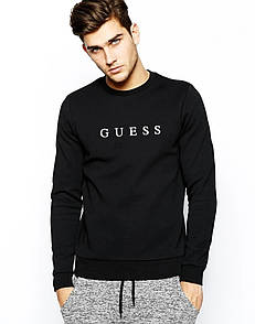 Чорний світшот Guess | кофта гесс