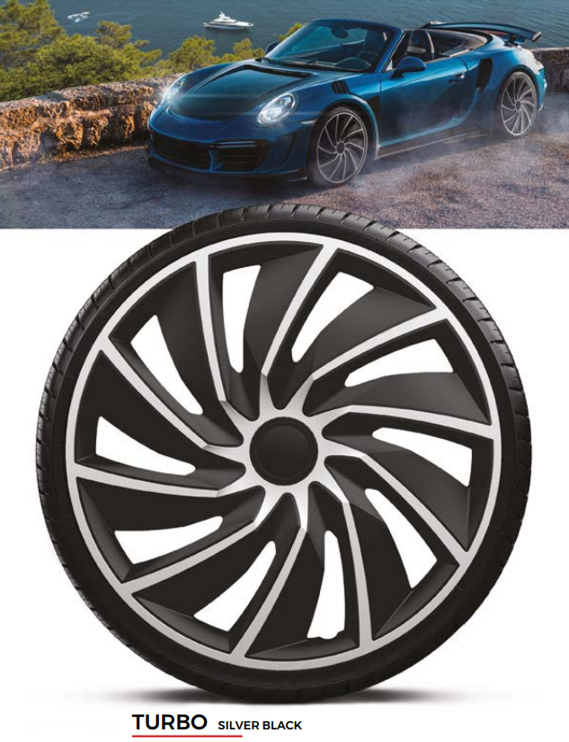 Колісні ковпаки Turbo Silver Black R13