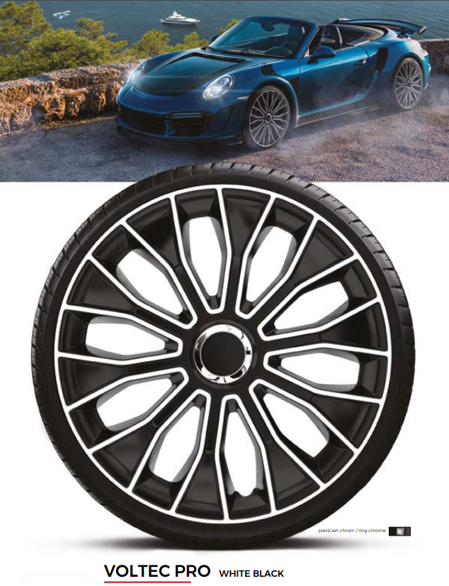 Колісні ковпаки Voltec Pro White Black R15