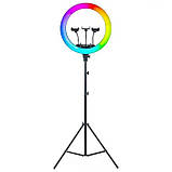 Кільцева світлодіодна LED лампа RIAS MJ18 RGB 45см Різнокольорова на 3 держателя USB дротове управління, фото 4