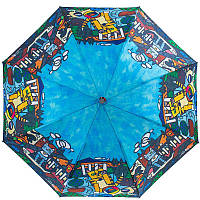 Зонт полный автомат ArtRain женский автоматический реверс обратного сложения Синие домики
