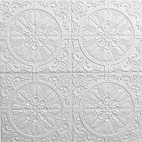 Самоклеющаяся декоративная потолочная/стеновая 3D панель Ажурные круги 700x700x7.5 мм