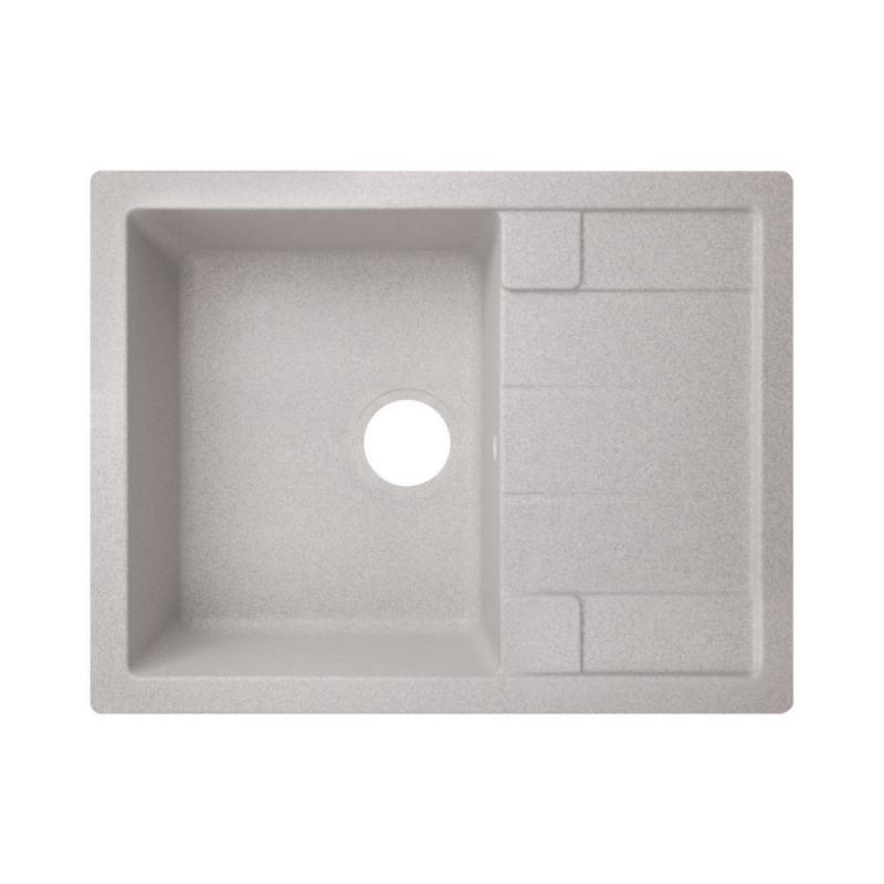 Мийка прямокутна гранітна Lidz (GRA-09) 650x500 / 200 сіра 6550