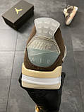Кросівки Nike Air Jordan 4 Off-White Brown Beige Retro, коричневі кросівки найк аір джордан 4 офф вайт ретро, фото 5