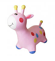 Детская надувная игрушка прыгун Жираф Bambi 25х40х20 см качественная резина, розовая