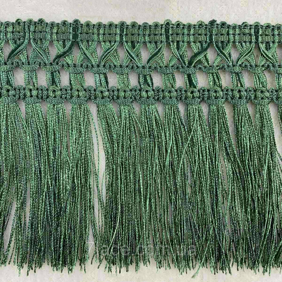 Бахрома для штор / колір зелений / ширина 12 см / моток 15 м, фото 1