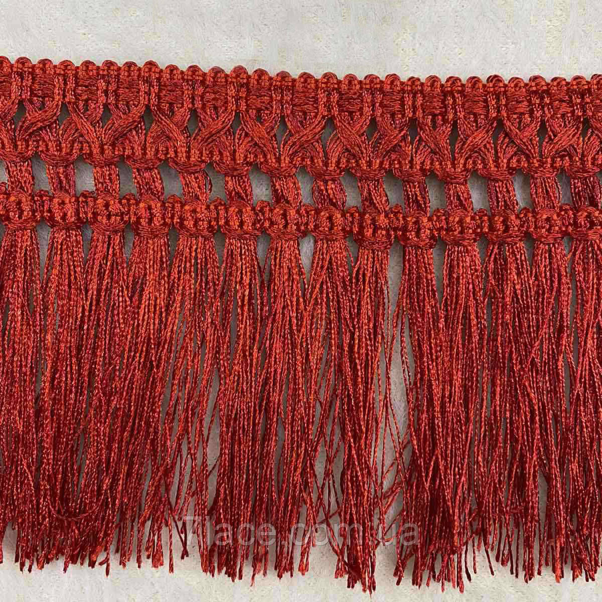 Бахрома для штор / колір червоний / ширина 12 см / моток 15 м