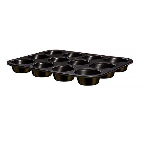Форма для випікання маффінів BERLINGER HAUS Shiny Black Metallic Line 35х26,5х3 см - 12 шт 6807BH