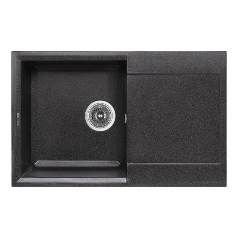 Гранітна кухонна мийка Lidz (GRF-13) 790x495 / 230 матовий графіт 7950
