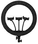 Кільцева світлодіодна LED лампа RIAS MJ36 RGB 36см Різнокольорова на 3 держателя USB дротове управління, фото 3