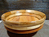 Дерев'яна тарілка ручної роботи,сегментна, фото 9
