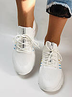 Стильні жіночі кеди-білі кросівки.В'язаний текстиль з сіткою.Відмінна якість! 36-39 Vellena, фото 9