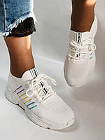 Стильні жіночі кеди-білі кросівки.В'язаний текстиль з сіткою.Відмінна якість! 36-39 Vellena, фото 6