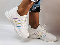 Стильні жіночі кеди-білі кросівки.В'язаний текстиль з сіткою.Відмінна якість! 36-39 Vellena, фото 7