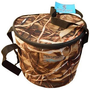 Відро риболовне для підгодовування з кришкою на блискавці 300*230 мм "Очерет"