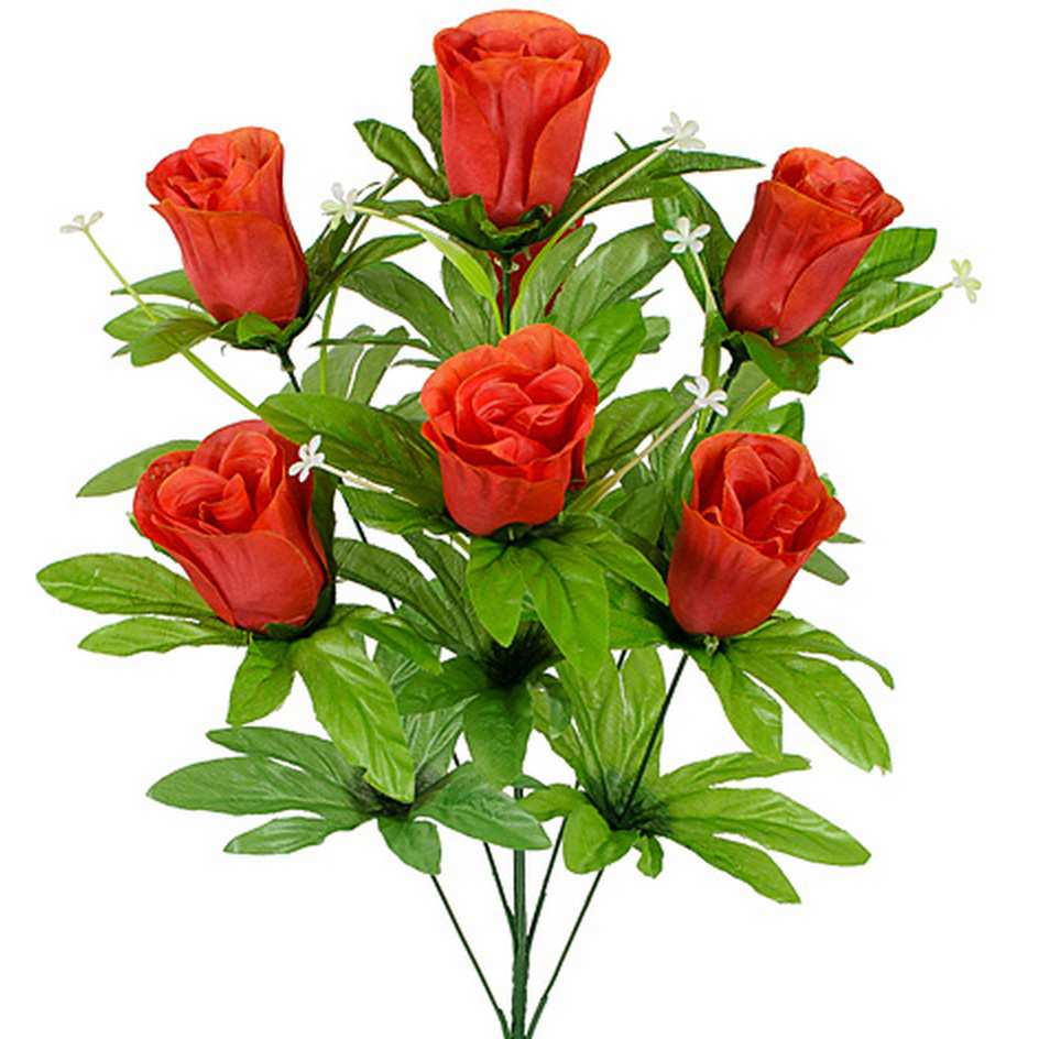 Штучні квіти букет троянда бутон , 60см (10 шт в уп)