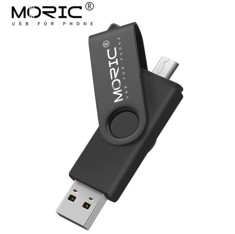 USB Флешка 2в1 128GB MicroUSB/USB 2.0 для телефону, комп'ютера OTG Moric 128ГБ Чорний