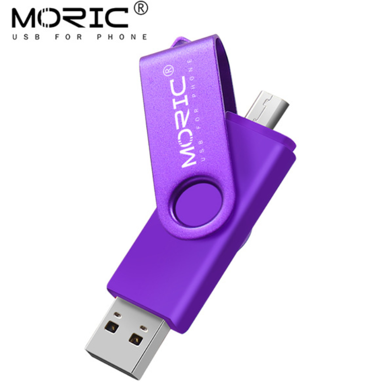 USB Флешка 2в1 256GB MicroUSB/USB 2.0 для телефону, комп'ютера OTG Moric 256Б Фіолетовий, фото 1