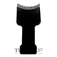 Лопатка для окрашивания волос YRE черная с зубцами (Л21515)