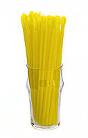 Трубочка для коктейля с лопаткой желтая 6×200 мм.