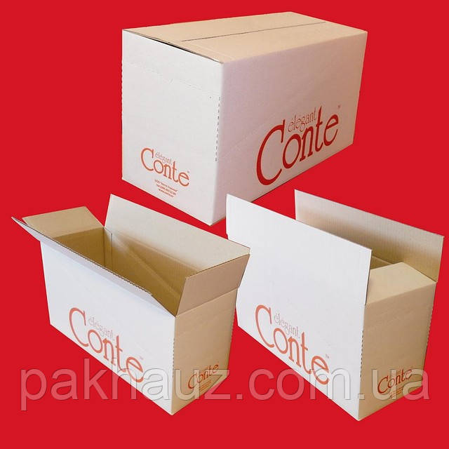 Гофроящик 555х180х235 з білого картону, фото 1