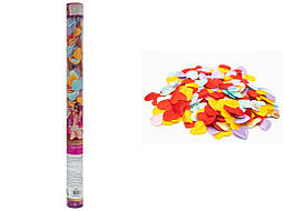 Хлопавка 60 см, пневматична, різнокольорові тканинні сердечка (400669-2)