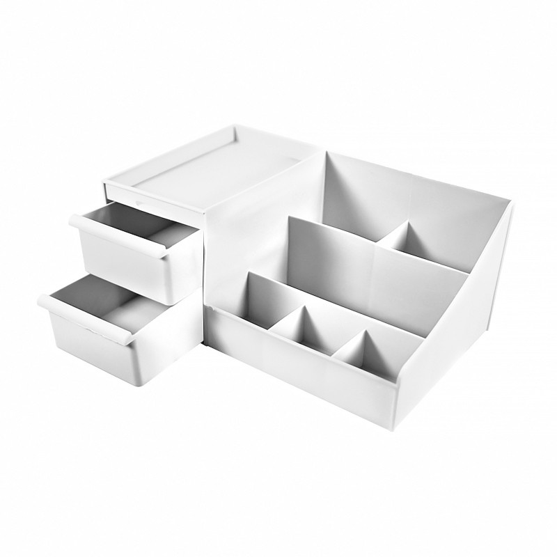 Органайзер Lesko 2020 White настільний для косметики прикрас канцелярії 28*16.8*12cm 1 шт., фото 1