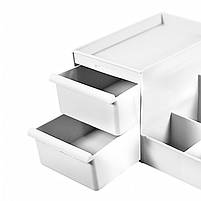 Органайзер Lesko 2020 White настільний для косметики прикрас канцелярії 28*16.8*12cm 1 шт., фото 3