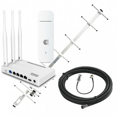 Комплект 3/4G роутер Netis MW5230 + модем Huawei E3372h-320 + антена ARN900 + кабель 10м + перехідник, фото 1