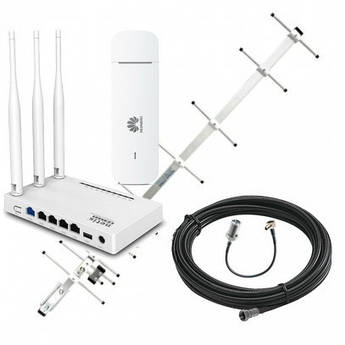 Комплект 3/4G роутер Netis MW5230 + модем Huawei E3372h-320 + антена ARN900 + кабель 10м + перехідник