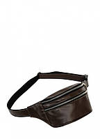 Сумка на пояс коричневая Поясная сумка для мужчин кожаная Коричневая мужская сумка