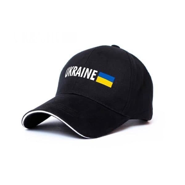 Кепка Ukraine з прапором чорна, фото 1