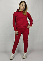 Жіночий спортивний костюм весна літо з капюшоном у червоному кольорі S, M, L, XL, XXL
