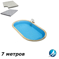 Комплект для отделки борта сборного бассейна 7 м копинговым камнем