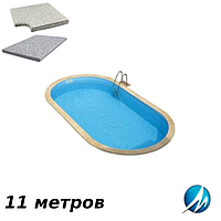 Комплект для отделки борта сборного бассейна 11 м копинговым камнем