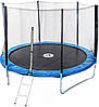 Великий батут для дітей і дорослих діаметром 435 см із зовнішньою сіткою Atleto синій, фото 4