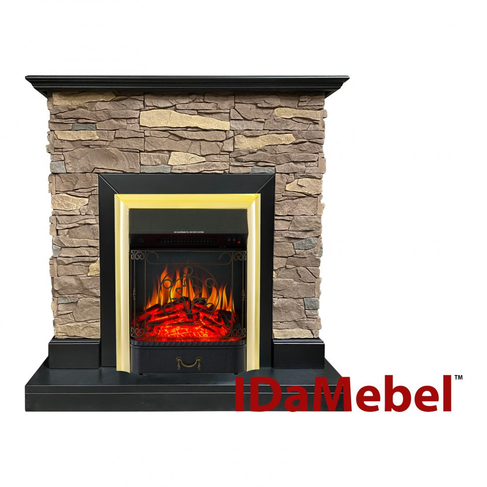 Камінокомплект IDaMebel Gemma Brown Majestic Brass