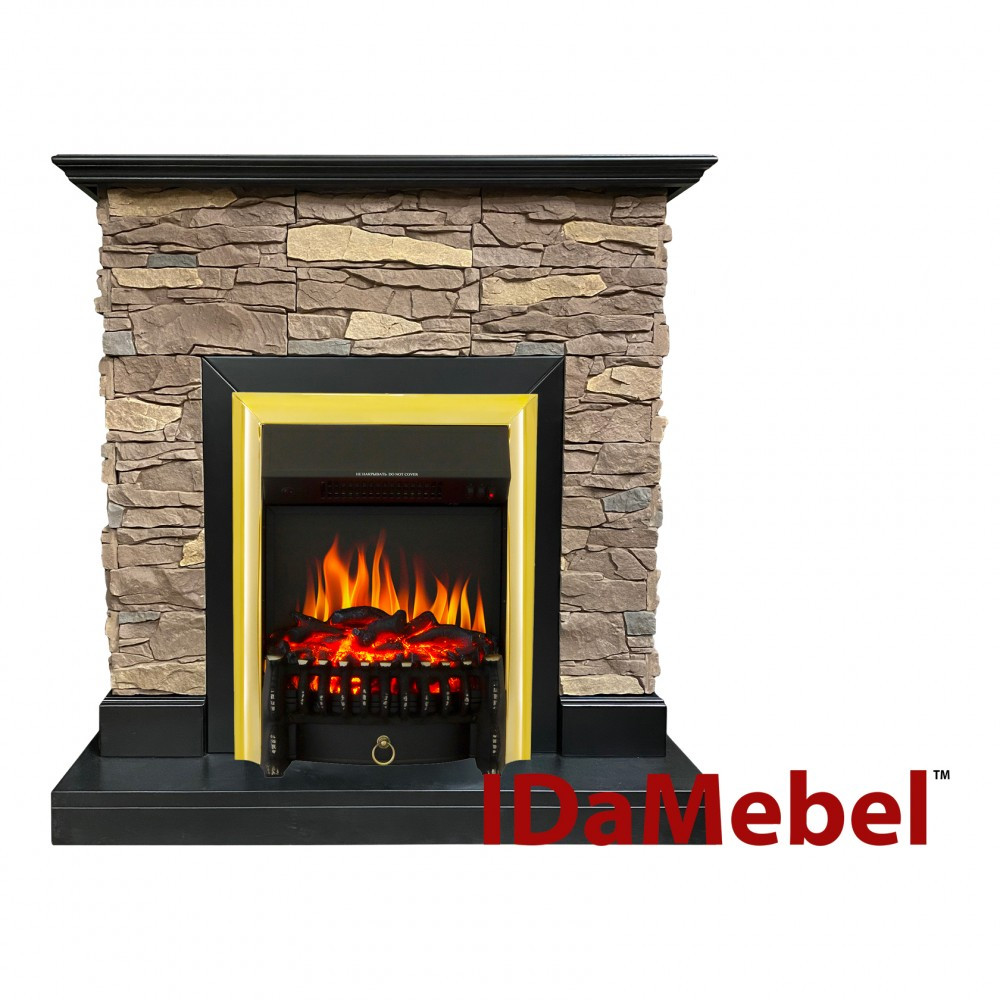 Камінокомплект IDaMebel Gemma Brown Fobos Brass