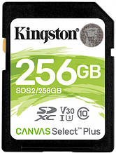 Картка пам'яті SDXC 256GB UHS-I U3 Class 10 Kingston Canvas Select Plus R100/W85MB/s (SDS2/256GB)