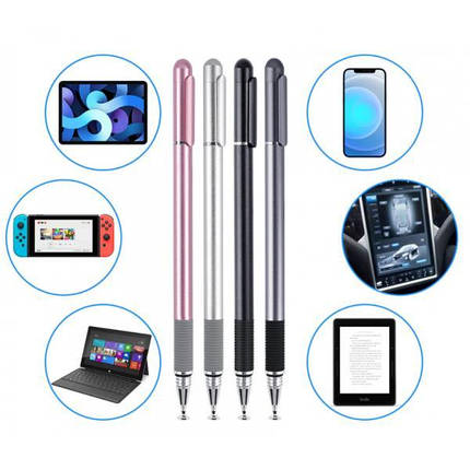 Універсальний Стилус Goojodoq 2 в 1 Capacitive Metal Ball Pink, фото 4