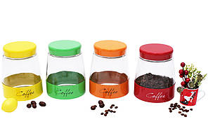 Банка скло "Coffee" 1500мл з кришкою,4види №279-117/Bonadi/(18)