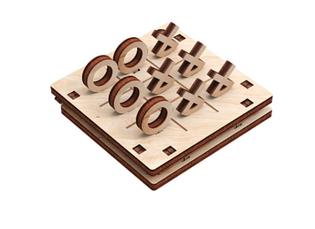 Іграшка дерев'яна 3D-модель "Гра. Хрестики нолики" №2 №10305/ПлейВуд/