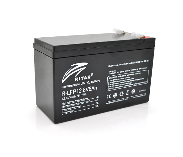 Акумуляторна батарея Ritar LiFePO4 12,8 V 6 Ah Літій залізо фосфатний акумулятор 12 В 6 А·год